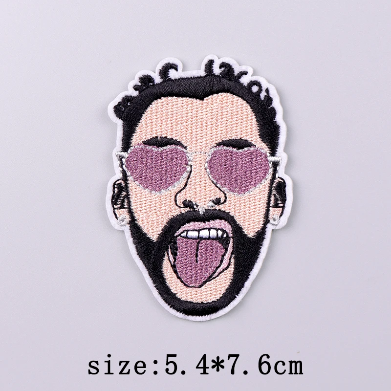 Bad Bunny Patches For Clothing Singer Embroidery Patch Iron On Patches For Clothes Hip Hop Punk Sewing/Fusible Patch Stickers
