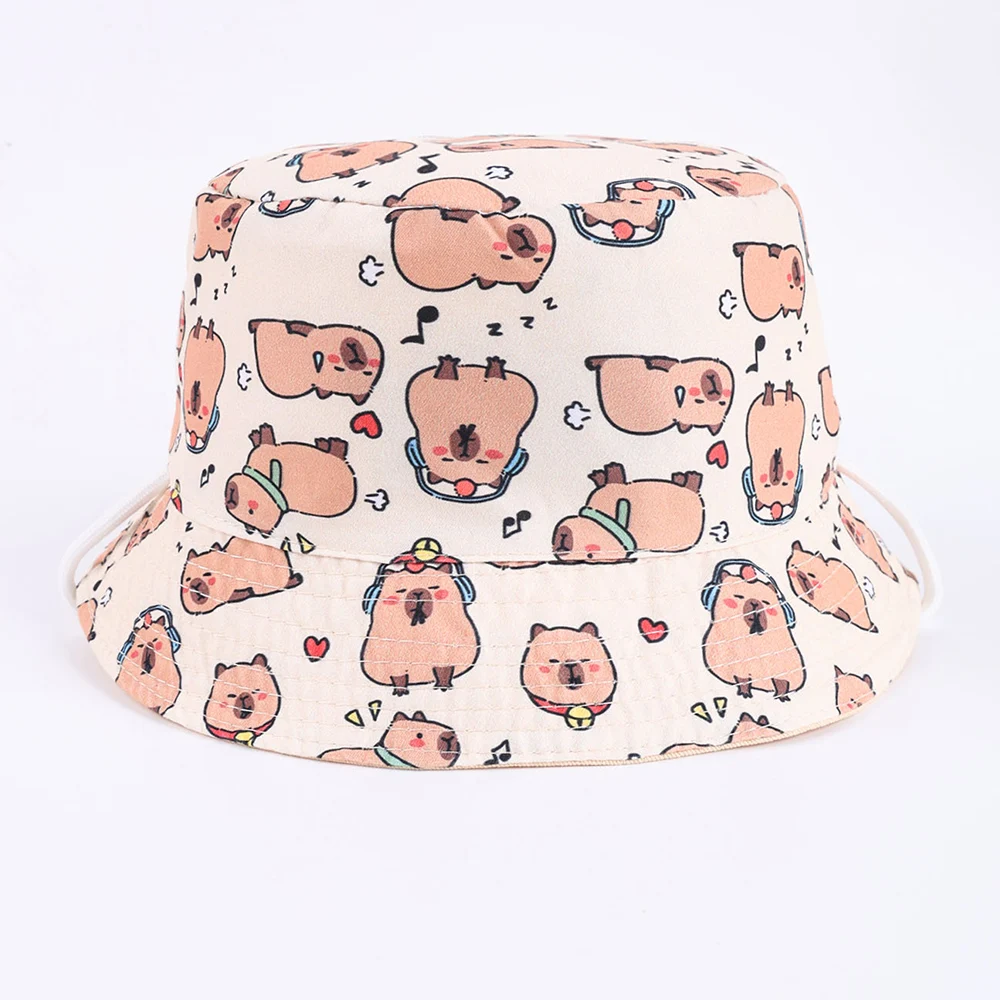 Summer Double Sided Baby Bucket Hat Cartoon Embroidered Baby Hat for Boys Girls Fisherman Cap Outdoor Kids Sun Hat