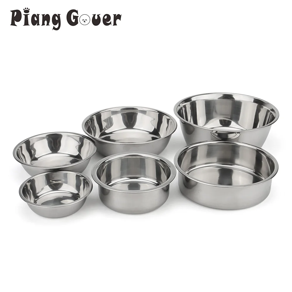 Metal Dog Cat Stainless Steel Pet Bowl Food Drinking Bowl For Small Medium Big Dogs