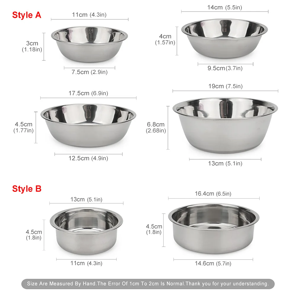 Metal Dog Cat Stainless Steel Pet Bowl Food Drinking Bowl For Small Medium Big Dogs