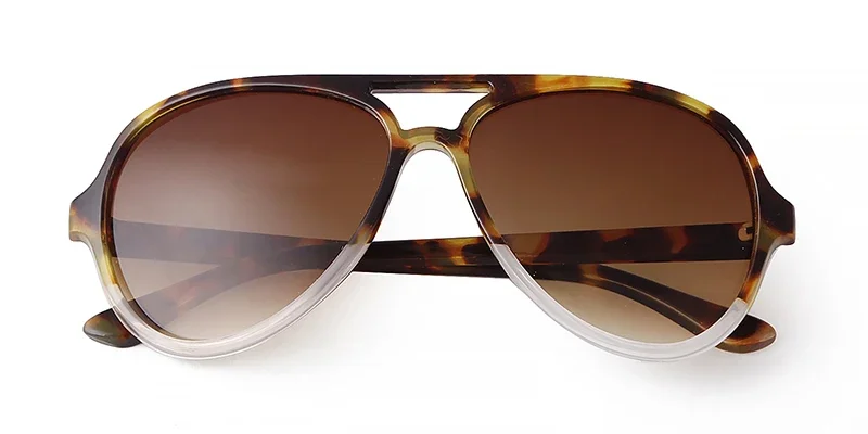 Trendy Gradient Blue Lens Oversized Pilot Sunglasses Women Brand Design Vintage Tortoise Shell Aviation Men Shades Sun Glasses
