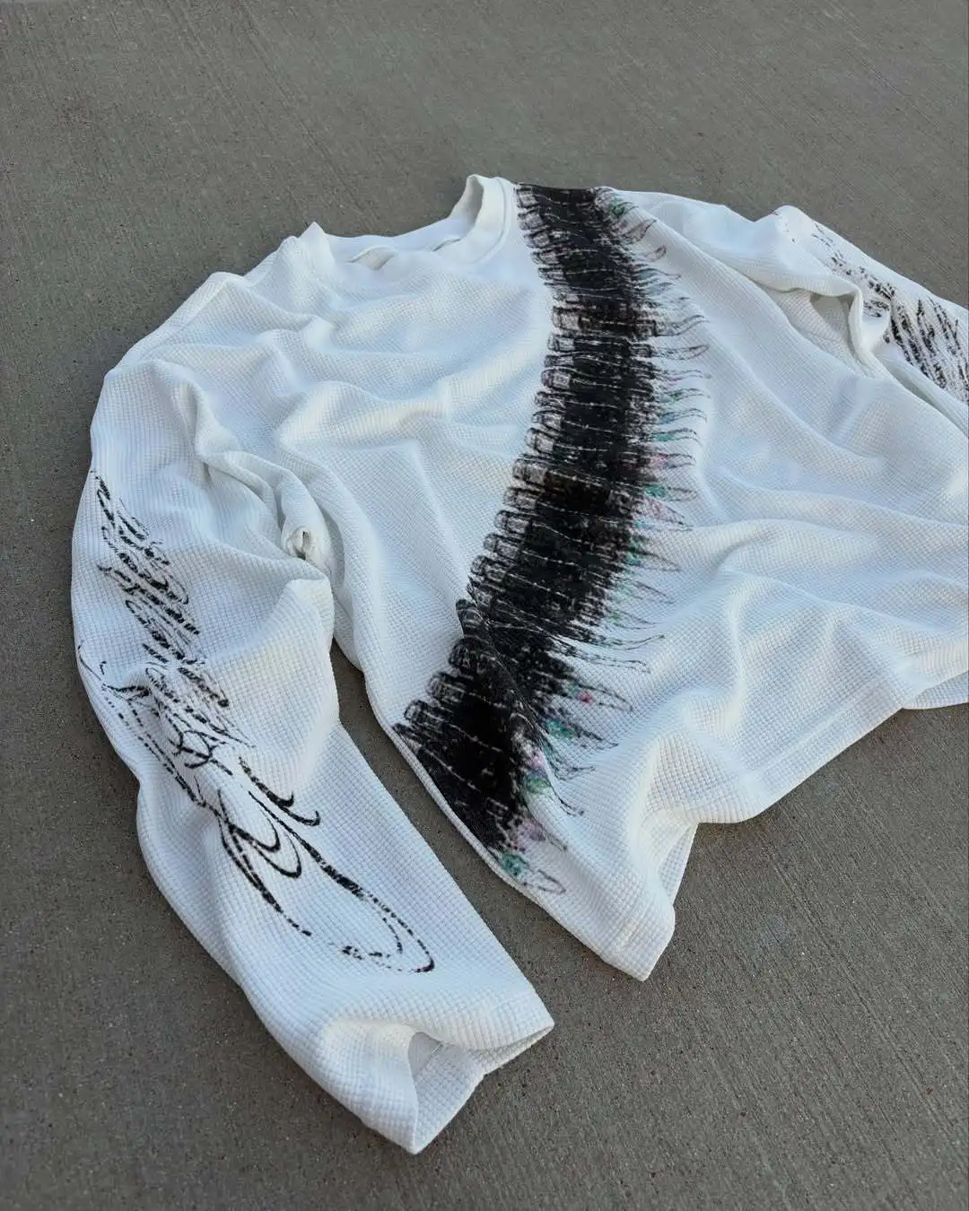 2025 New Y2K Bullet Letter Printed American Retro Long Sleeve T-shirt Street Style Casual Loose Men's and Women's Top