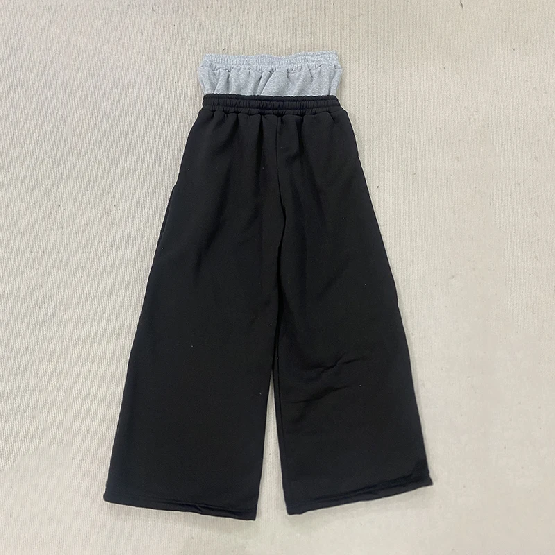Y2K High-Waisted Printed Embroidered Street Guard Pants Spring Summer Casual Straight Leg Double Waist Design Fashionable