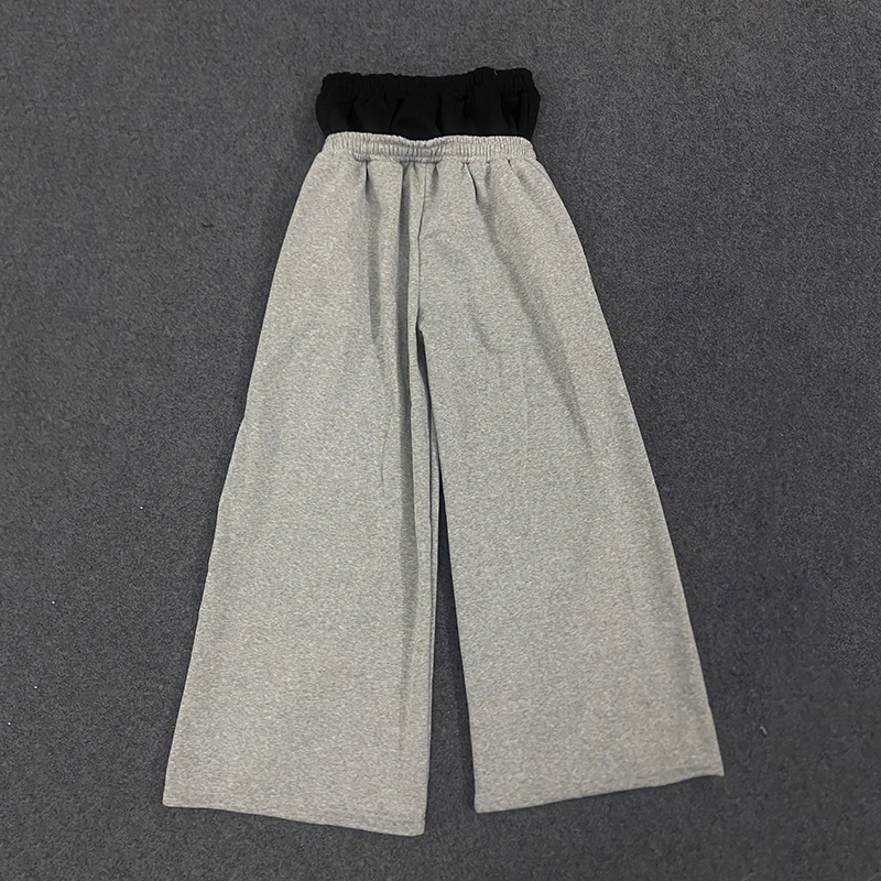 Y2K High-Waisted Printed Embroidered Street Guard Pants Spring Summer Casual Straight Leg Double Waist Design Fashionable
