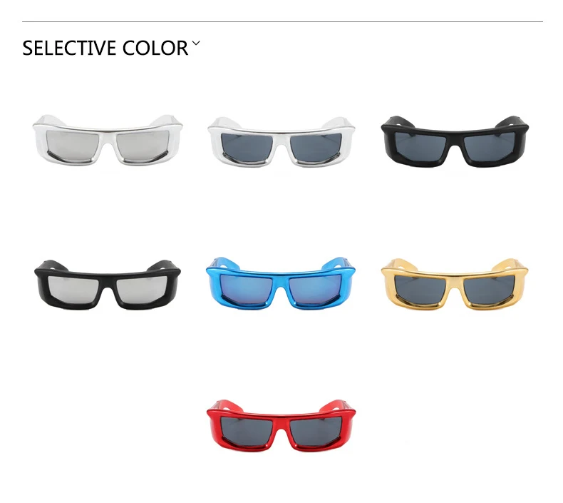KAMMPT Y2k Wrap Round Men Sunglasses 2023 New Metallic Rim Outdoor Sports Women Shades Trendy Brand Design Vintage UV400 Eyewear