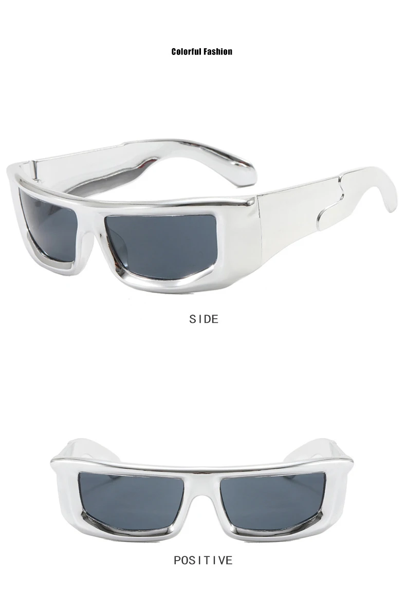 KAMMPT Y2k Wrap Round Men Sunglasses 2023 New Metallic Rim Outdoor Sports Women Shades Trendy Brand Design Vintage UV400 Eyewear