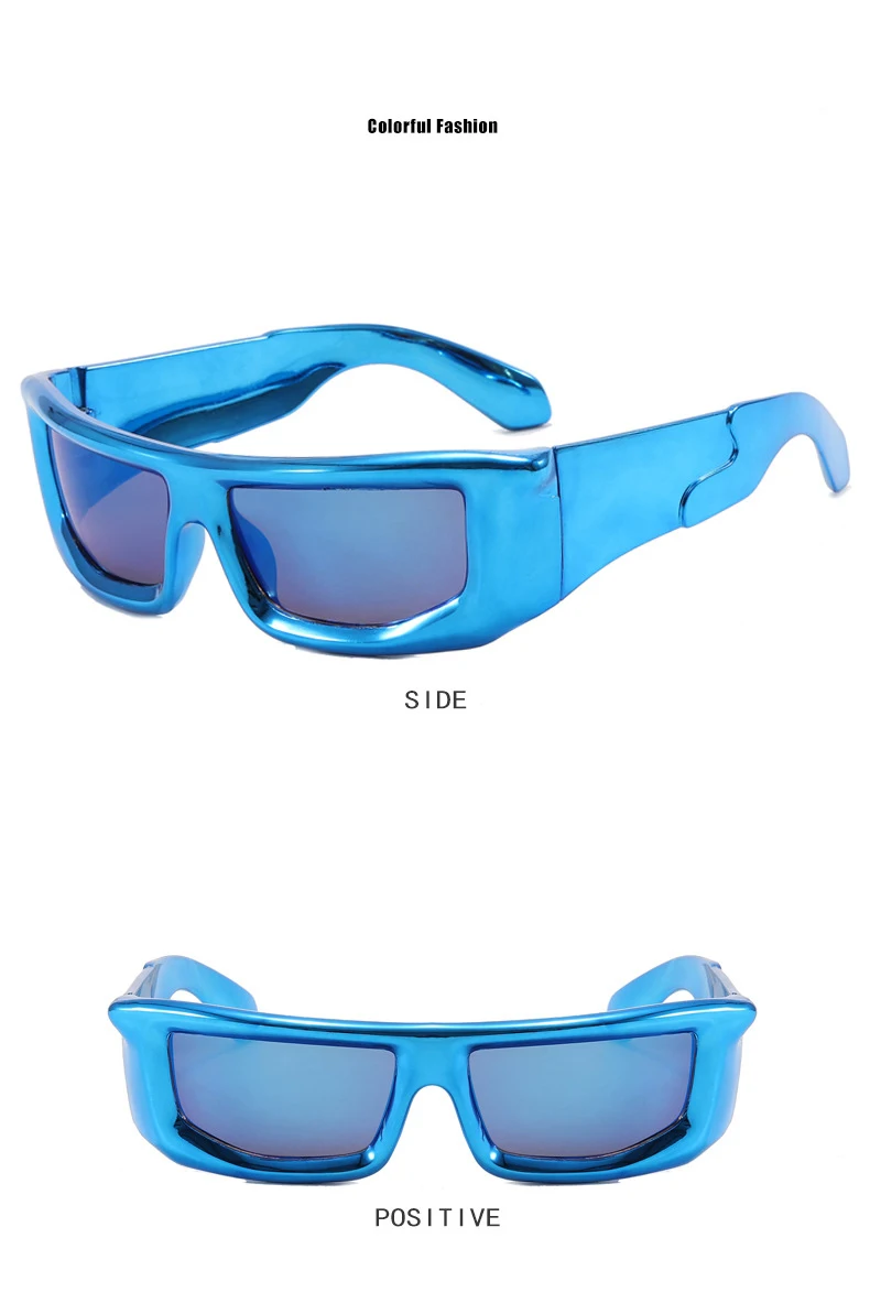 KAMMPT Y2k Wrap Round Men Sunglasses 2023 New Metallic Rim Outdoor Sports Women Shades Trendy Brand Design Vintage UV400 Eyewear