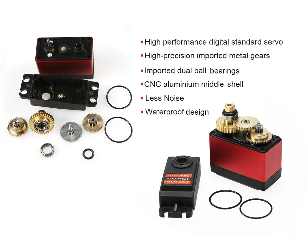 Waterproof 180/270/360 Degree 20KG 25KG 30kg 35kg 60kg Large Torque Digital Coreless Servo Aluminium Metal Gears 25T Arm RC Car