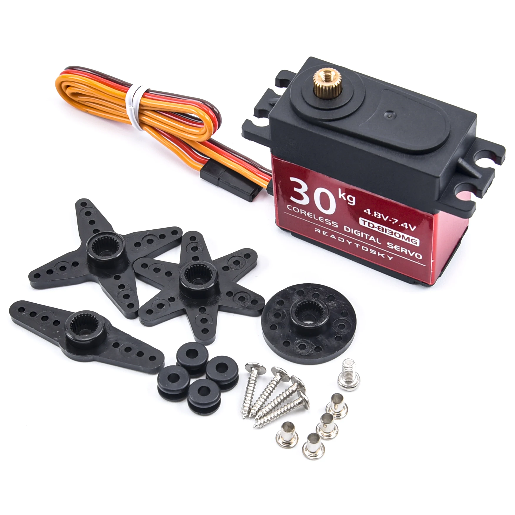 Waterproof 180/270/360 Degree 20KG 25KG 30kg 35kg 60kg Large Torque Digital Coreless Servo Aluminium Metal Gears 25T Arm RC Car