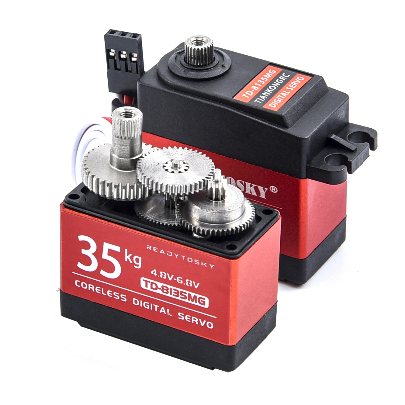 Waterproof 180/270/360 Degree 20KG 25KG 30kg 35kg 60kg Large Torque Digital Coreless Servo Aluminium Metal Gears 25T Arm RC Car