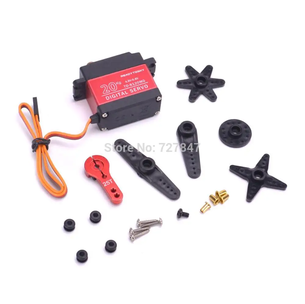 Waterproof 180/270/360 Degree 20KG 25KG 30kg 35kg 60kg Large Torque Digital Coreless Servo Aluminium Metal Gears 25T Arm RC Car