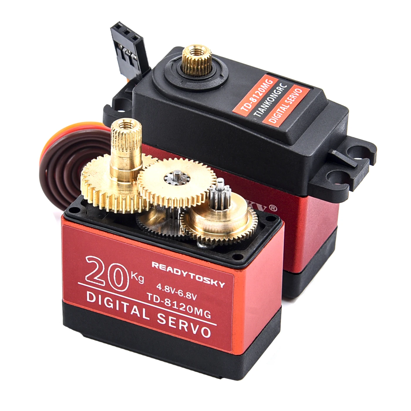 Waterproof 180/270/360 Degree 20KG 25KG 30kg 35kg 60kg Large Torque Digital Coreless Servo Aluminium Metal Gears 25T Arm RC Car