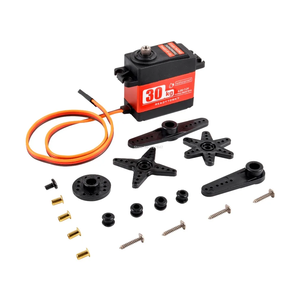 Waterproof 180/270/360 Degree 20KG 25KG 30kg 35kg 60kg Large Torque Digital Coreless Servo Aluminium Metal Gears 25T Arm RC Car