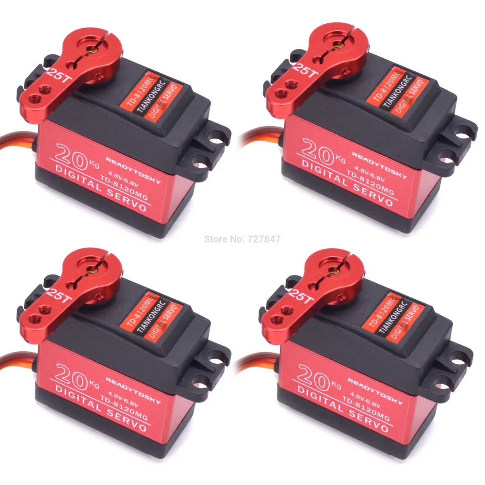 Waterproof 180/270/360 Degree 20KG 25KG 30kg 35kg 60kg Large Torque Digital Coreless Servo Aluminium Metal Gears 25T Arm RC Car