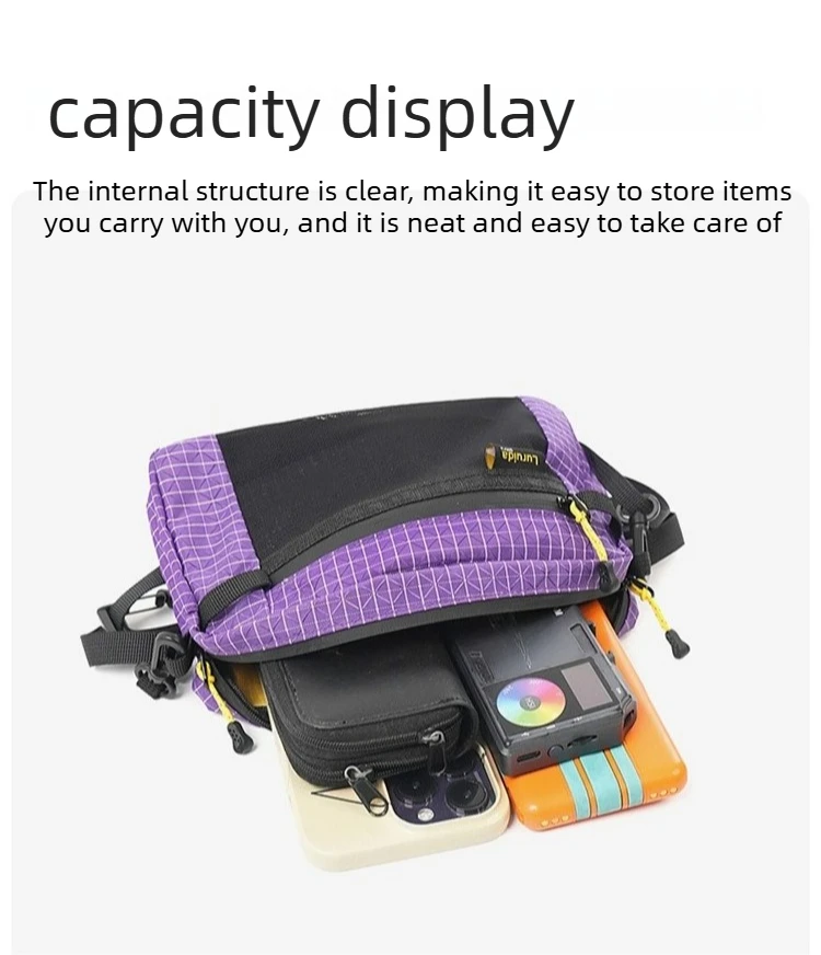 Outdoor Lightweight Waist Pack Tactical Crossbody Pouch Side Pockets WaterProof Hiking and Adventure Chest Packhanging Bag