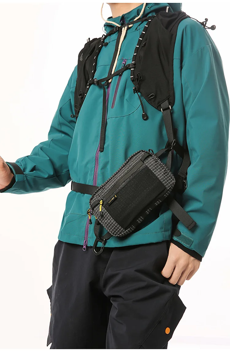 Outdoor Lightweight Waist Pack Tactical Crossbody Pouch Side Pockets WaterProof Hiking and Adventure Chest Packhanging Bag