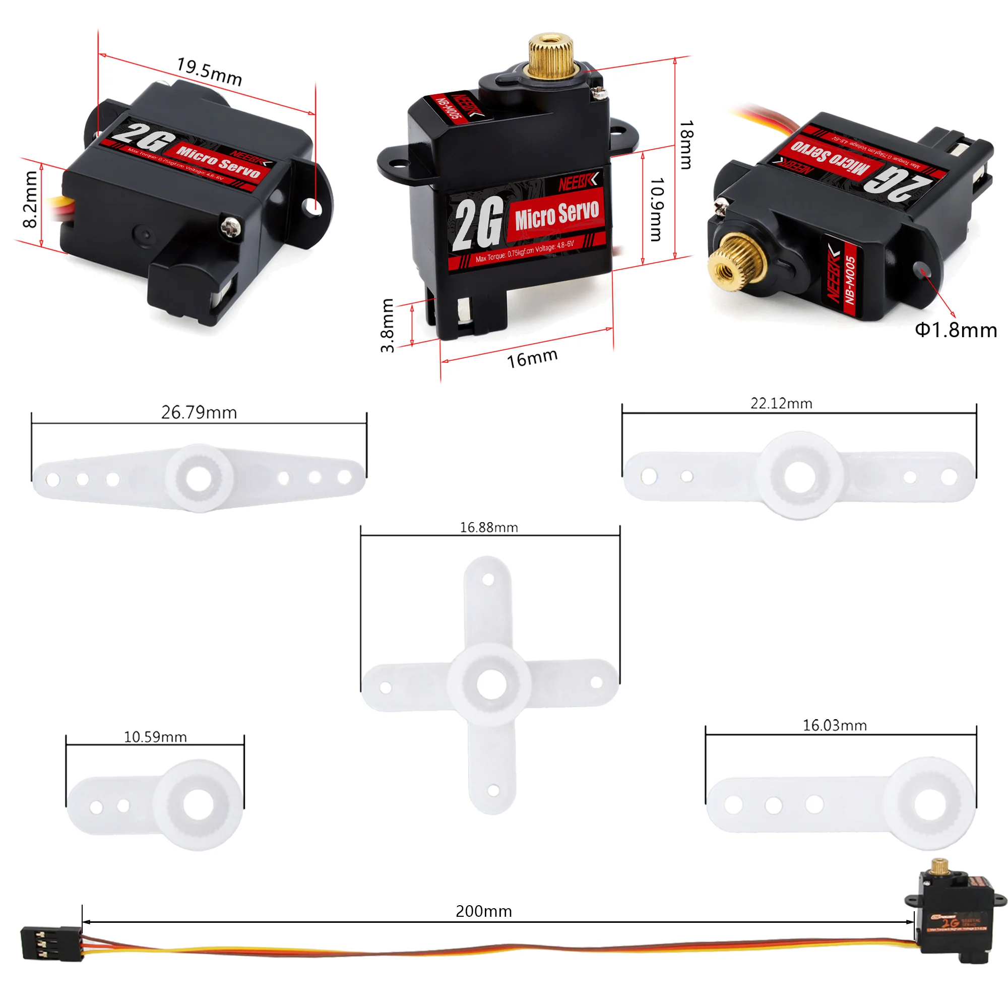 NEEBRC 2g 4.3g 5g 8g 12g 21g Digital Micro Servo for RC Plane Drone Mini Car Helicopter Fixed-wing Wltoys K969 K989 XKS X450