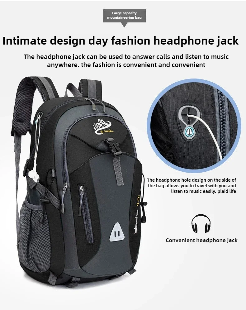 Travel Backpack Men's and Women's Outdoor Mountaineering Bag Large Capacity Waterproof Sports Camping Hiking Luggage Storage Bag