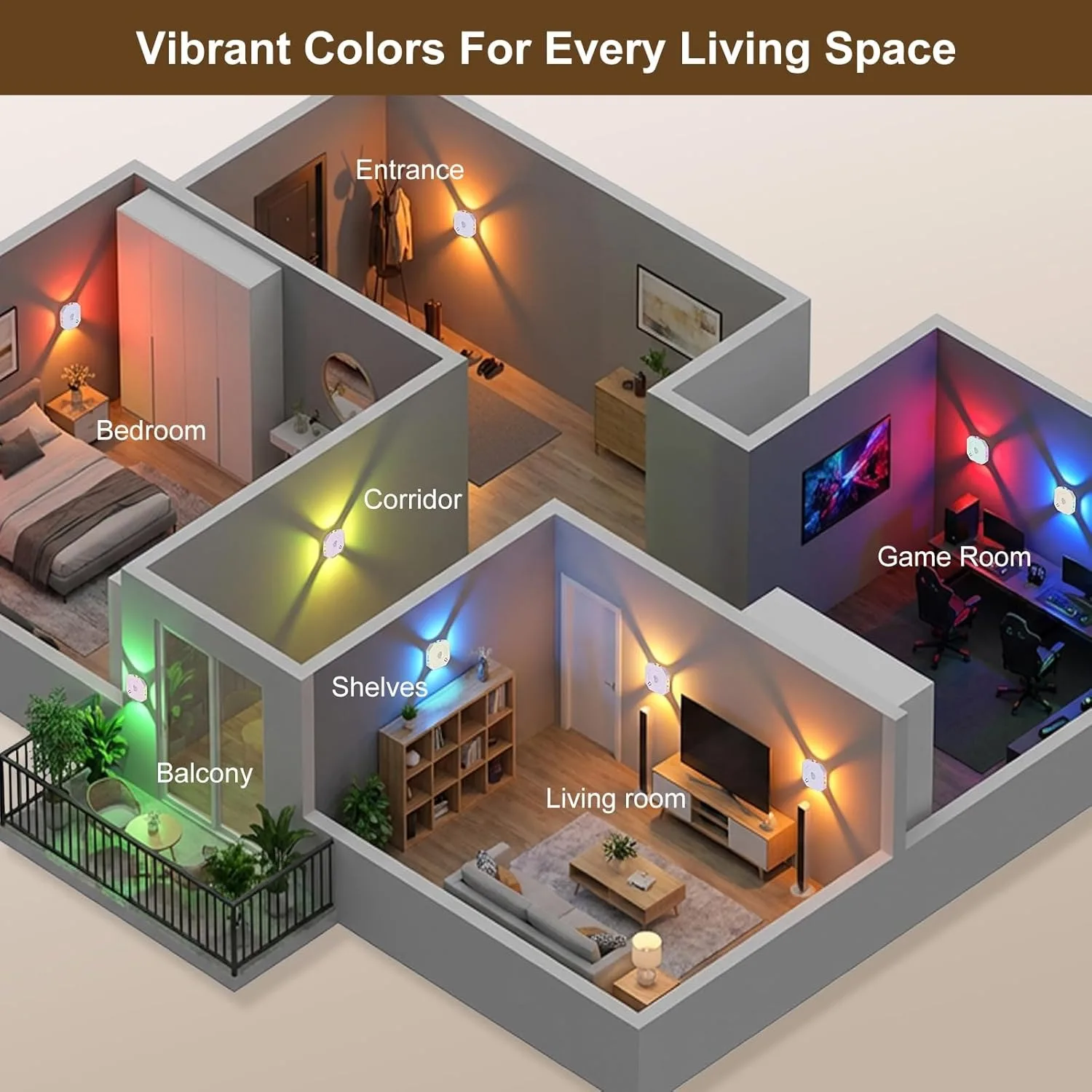 LED Motion Sensor Lamp Rechargeable Night Light Indoor Decorative Wall Lights RGB and 3 Colors Hallway Stairs Kitchen Lighting