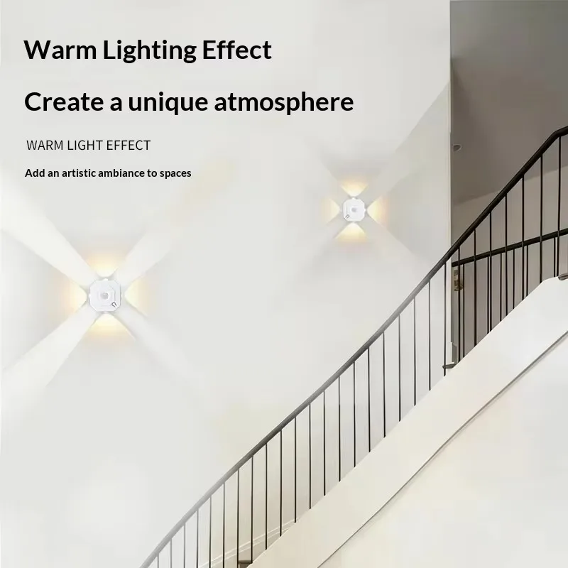 LED Motion Sensor Lamp Rechargeable Night Light Indoor Decorative Wall Lights RGB and 3 Colors Hallway Stairs Kitchen Lighting