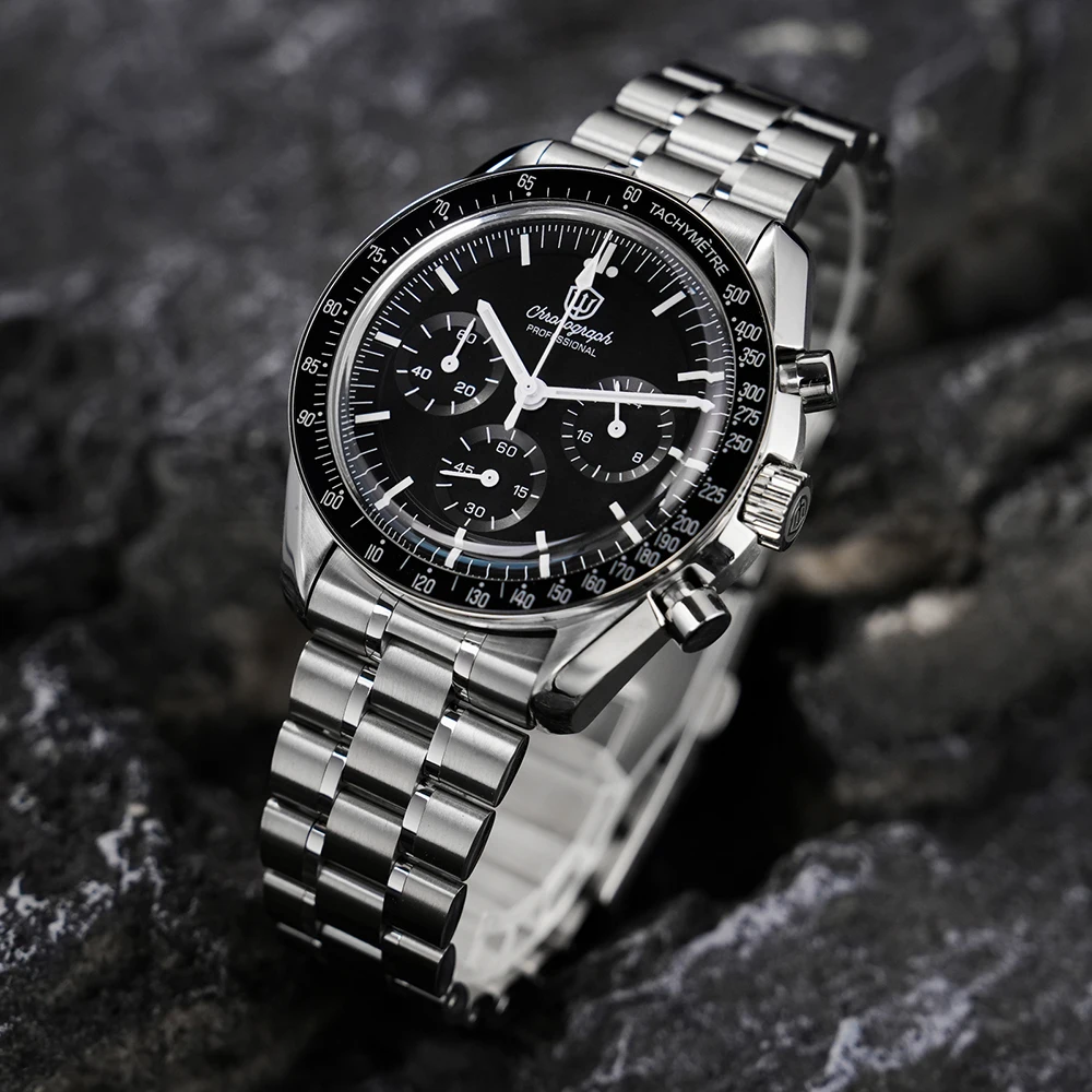 Watchdives WD1863 New 39Mm VK63 Mecha-Quartz Chronograph Watch Bubble Sapphire AR Luminous 100M Waterproof Sports Men Wristwatch
