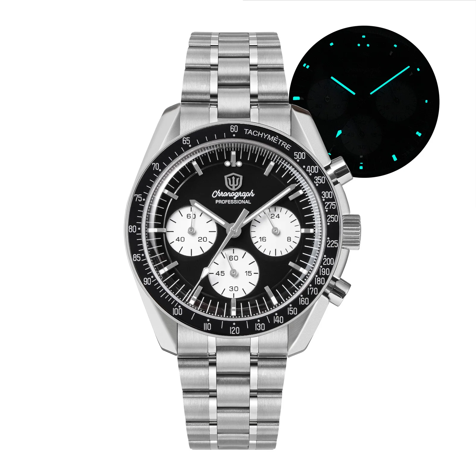 Watchdives WD1863 New 39Mm VK63 Mecha-Quartz Chronograph Watch Bubble Sapphire AR Luminous 100M Waterproof Sports Men Wristwatch