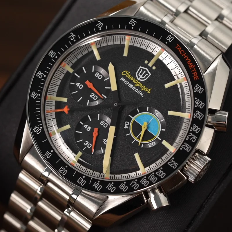 Watchdives WD1863 New 39Mm VK63 Mecha-Quartz Chronograph Watch Bubble Sapphire AR Luminous 100M Waterproof Sports Men Wristwatch