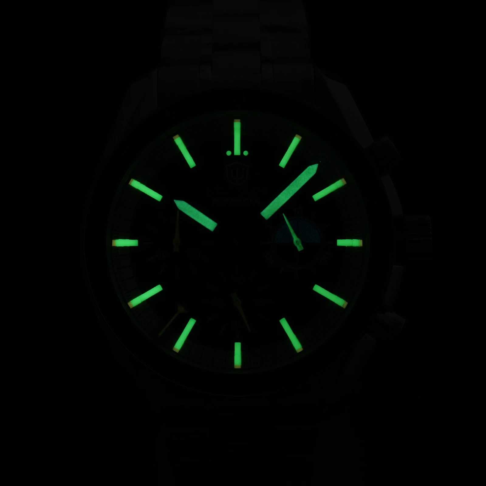 Watchdives WD1863 New 39Mm VK63 Mecha-Quartz Chronograph Watch Bubble Sapphire AR Luminous 100M Waterproof Sports Men Wristwatch