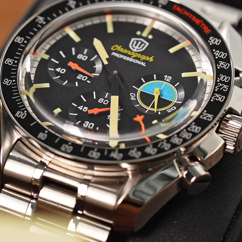 Watchdives WD1863 New 39Mm VK63 Mecha-Quartz Chronograph Watch Bubble Sapphire AR Luminous 100M Waterproof Sports Men Wristwatch