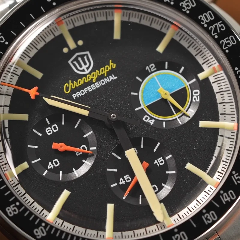 Watchdives WD1863 New 39Mm VK63 Mecha-Quartz Chronograph Watch Bubble Sapphire AR Luminous 100M Waterproof Sports Men Wristwatch