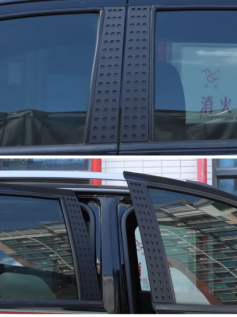 For Ford Ranger Wildtrak 2015-2021 Aluminum Alloy Car Window B-pillar Center Pillar Trim Sticker Car Accessories