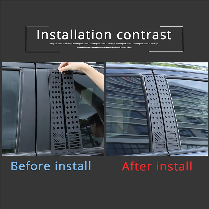 For Ford Ranger Wildtrak 2015-2021 Aluminum Alloy Car Window B-pillar Center Pillar Trim Sticker Car Accessories
