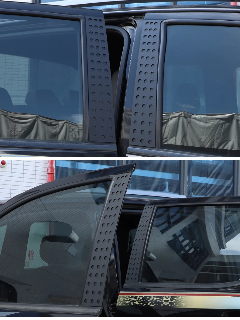 For Ford Ranger Wildtrak 2015-2021 Aluminum Alloy Car Window B-pillar Center Pillar Trim Sticker Car Accessories