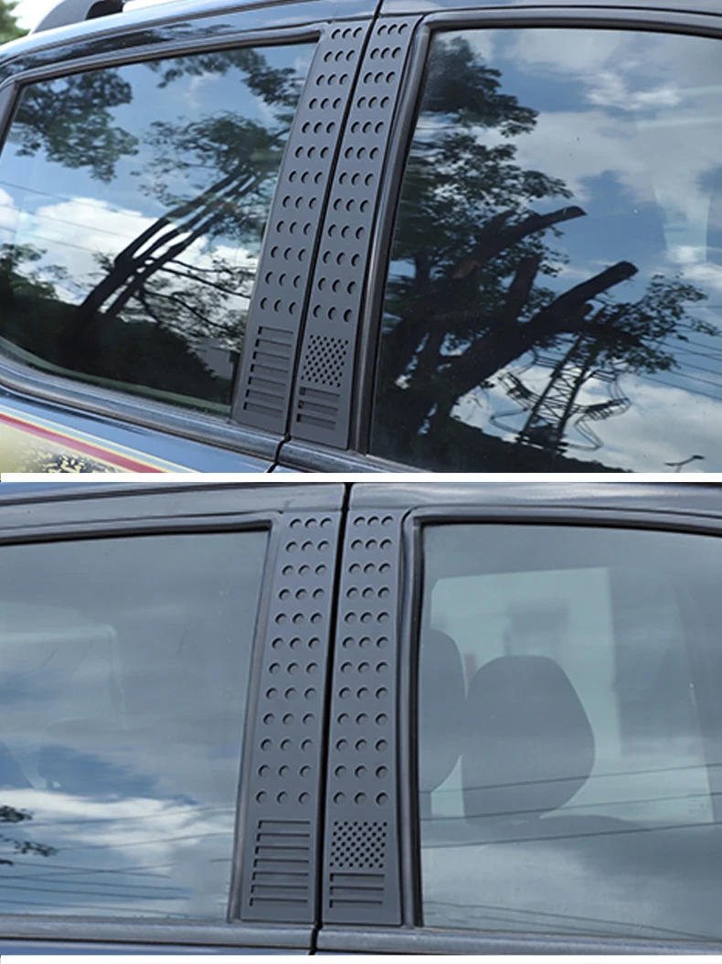 For Ford Ranger Wildtrak 2015-2021 Aluminum Alloy Car Window B-pillar Center Pillar Trim Sticker Car Accessories