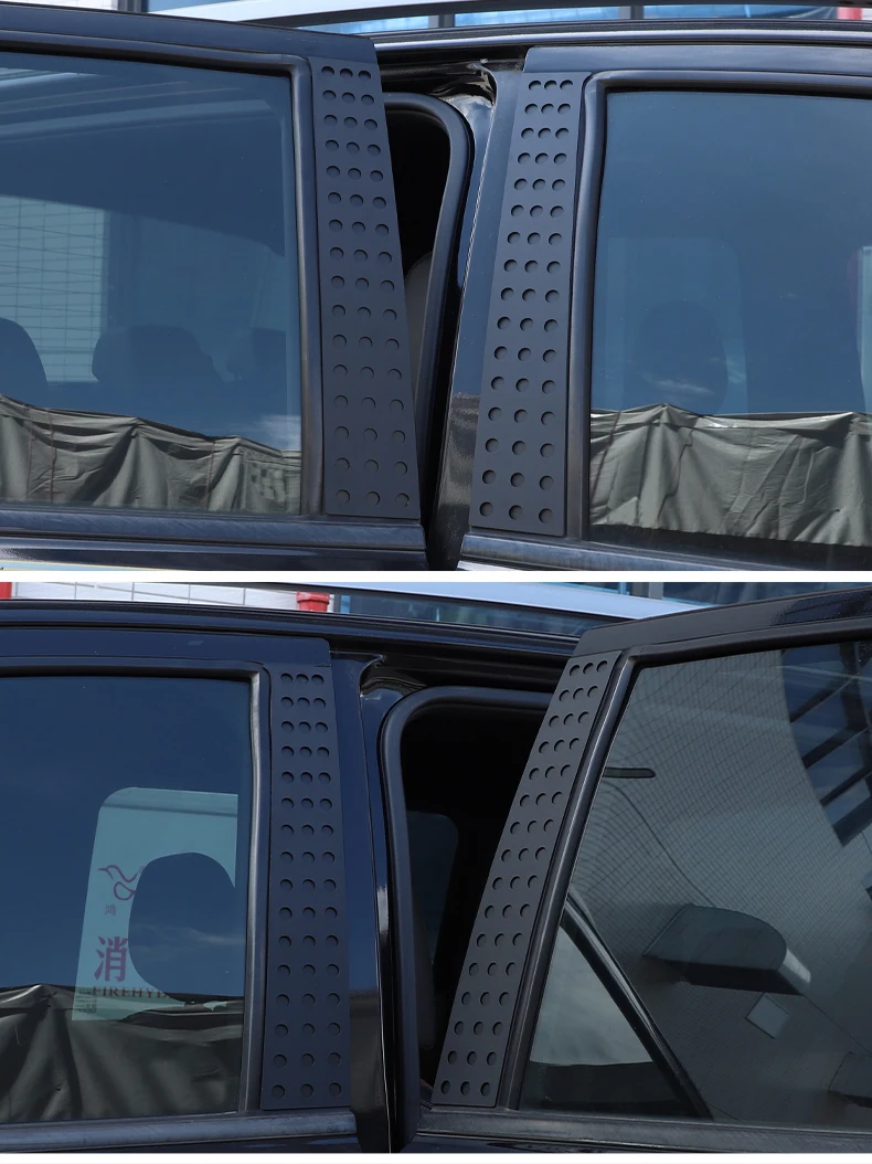 For Ford Ranger Wildtrak 2015-2021 Aluminum Alloy Car Window B-pillar Center Pillar Trim Sticker Car Accessories