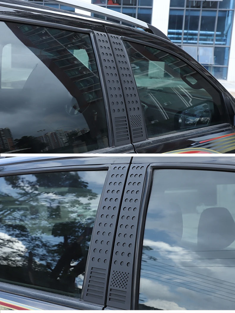 For Ford Ranger Wildtrak 2015-2021 Aluminum Alloy Car Window B-pillar Center Pillar Trim Sticker Car Accessories