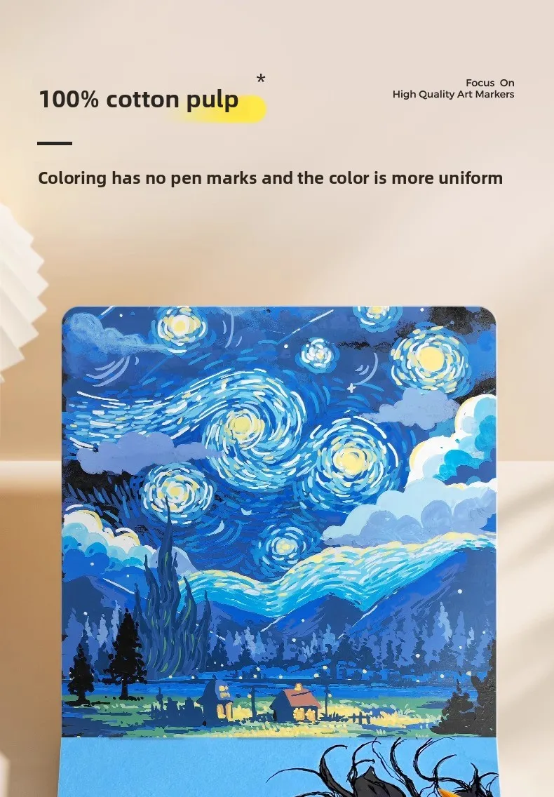 ENMY 300g/㎡ Acrylic Marker Paper No Bleed Cotton Fiber Watercolor Paper Art Paper for Drawing Notebooks School Office Supplies