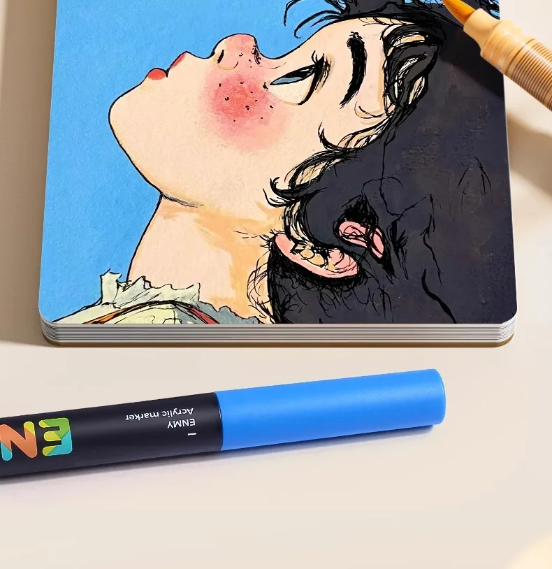 ENMY 300g/㎡ Acrylic Marker Paper No Bleed Cotton Fiber Watercolor Paper Art Paper for Drawing Notebooks School Office Supplies