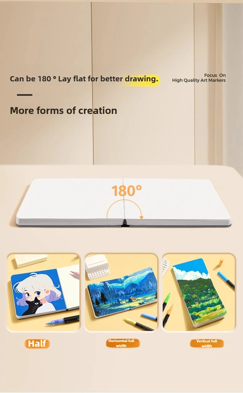 ENMY 300g/㎡ Acrylic Marker Paper No Bleed Cotton Fiber Watercolor Paper Art Paper for Drawing Notebooks School Office Supplies