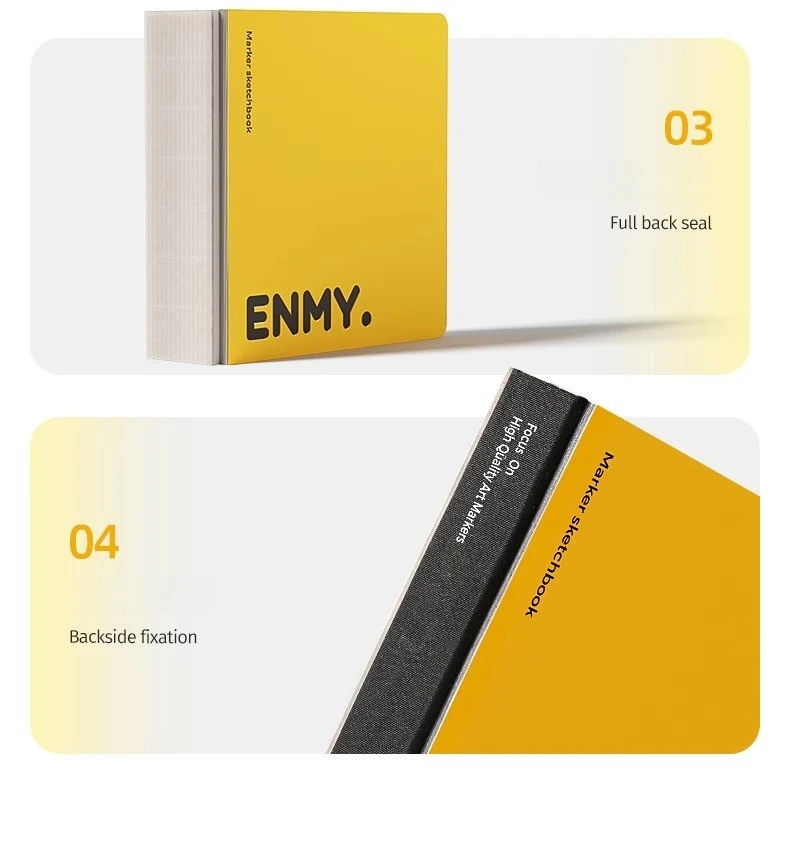 ENMY 300g/㎡ Acrylic Marker Paper No Bleed Cotton Fiber Watercolor Paper Art Paper for Drawing Notebooks School Office Supplies