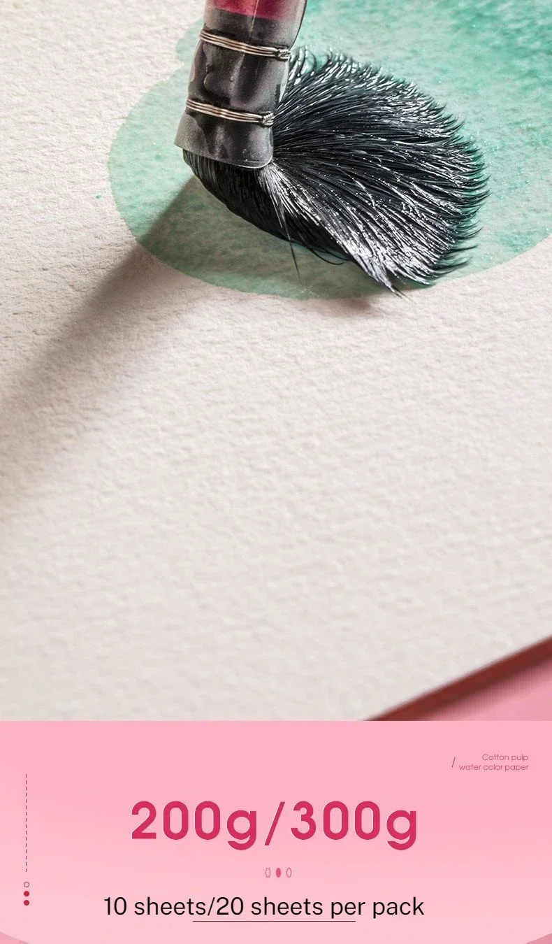 Baohong 100% Cotton Watercolor Paper 20 Sheets 32K 16K Artist Drawing Paper Acuarela Art Student School Supplies Painting Paper