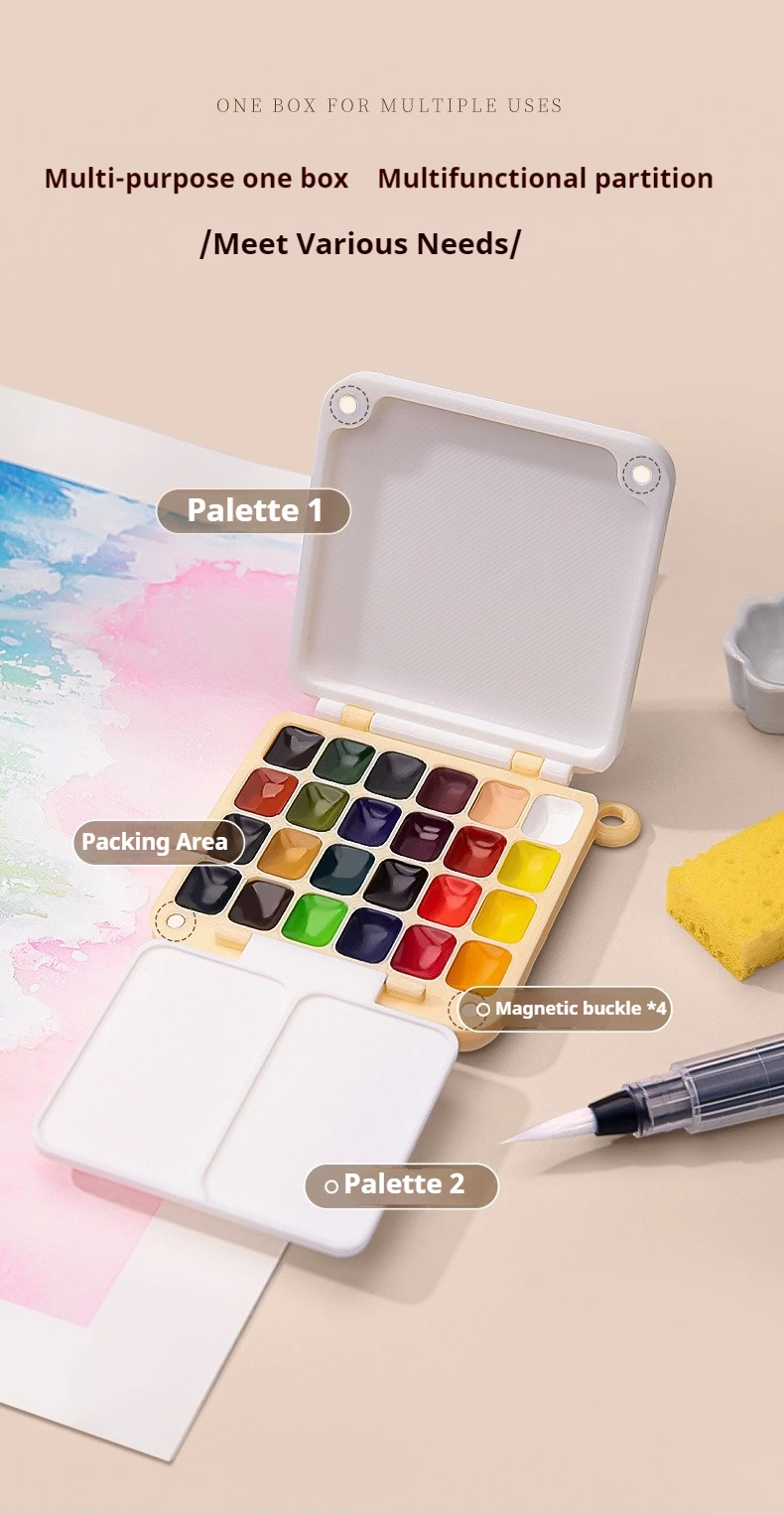 Schmincke 24Colors Watercolor Paint Set Watercolor Pigments Palette Pocket Box Portable Watercolor Travel Set Art Paint Supplies