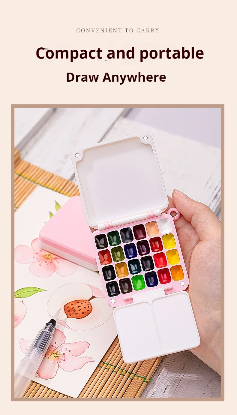 Schmincke 24Colors Watercolor Paint Set Watercolor Pigments Palette Pocket Box Portable Watercolor Travel Set Art Paint Supplies