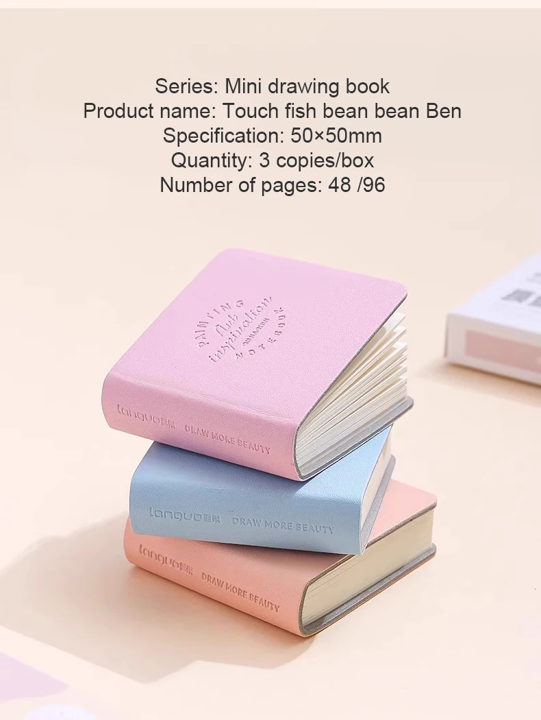 15Pcs 50x50mm Pocket Drawing Book Blank Water Color Thick Paper Mini Sketchbook 200g 48sheets Marker Painting Paper Art Supplies