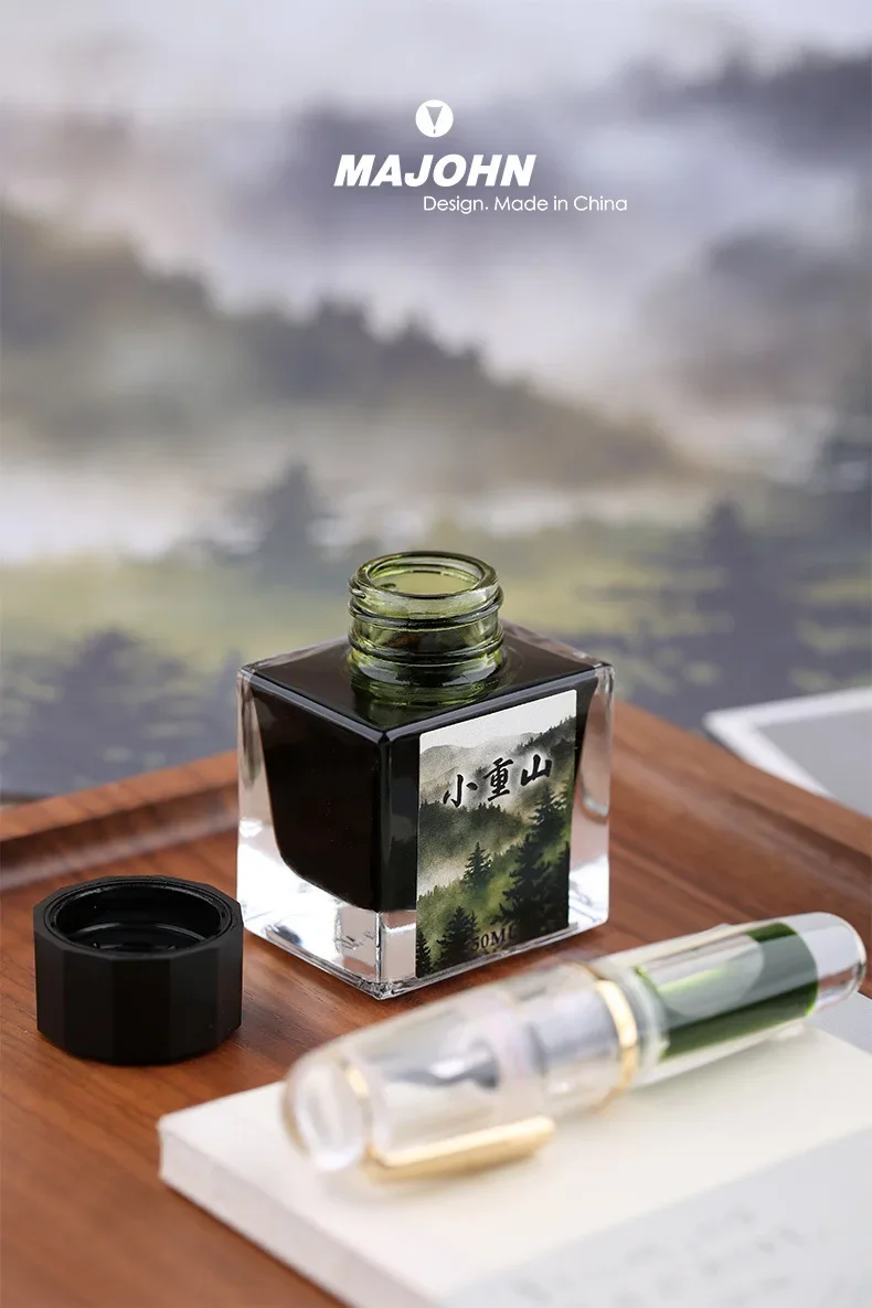 MAJOHN 18/50ml Fountain Pen Ink Cartridge Refill Various Color Glass Bottled Fountain Pen Ink Stationery Office School Supplies