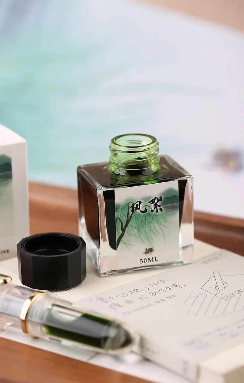 MAJOHN 18/50ml Fountain Pen Ink Cartridge Refill Various Color Glass Bottled Fountain Pen Ink Stationery Office School Supplies