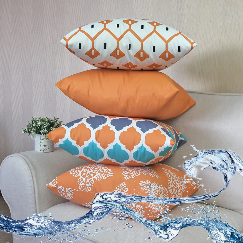 Geometric Figure Waterproof Cushion Cover Modern Abstract Print Home Decor Square Pillowcase