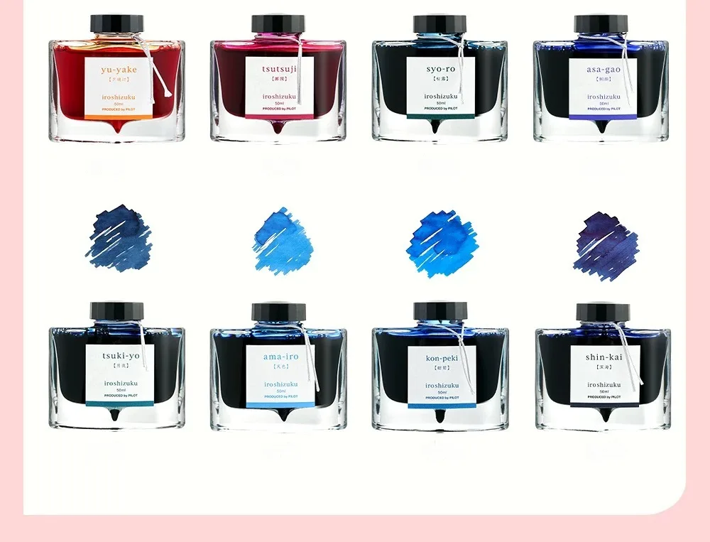 Pilot 25 Colors 15/50ml Colorful Fountain Pens Ink Various Colors Glass Bottled Ink Pen Refill Cartridge School Office Supplies