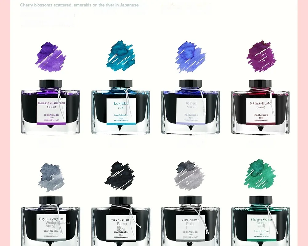 Pilot 25 Colors 15/50ml Colorful Fountain Pens Ink Various Colors Glass Bottled Ink Pen Refill Cartridge School Office Supplies