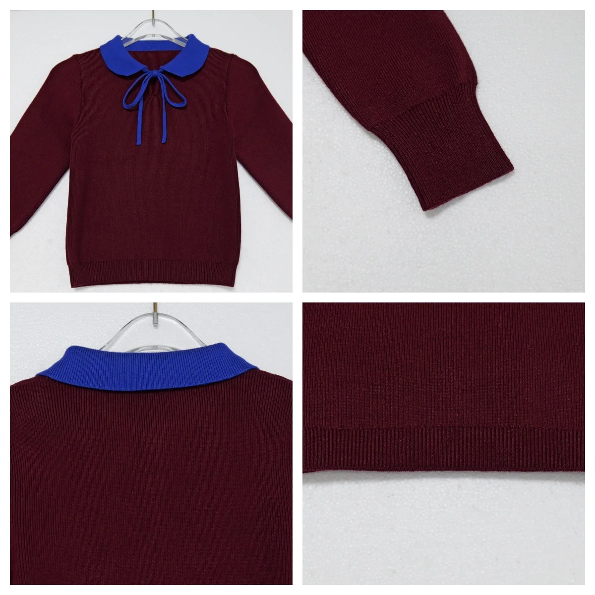 2026 Mali's AW Burgundy Color Collection Girls Dresses Boy Embroidery Shirt Solid Skirts Children Clothing Knitted Tops Outfits
